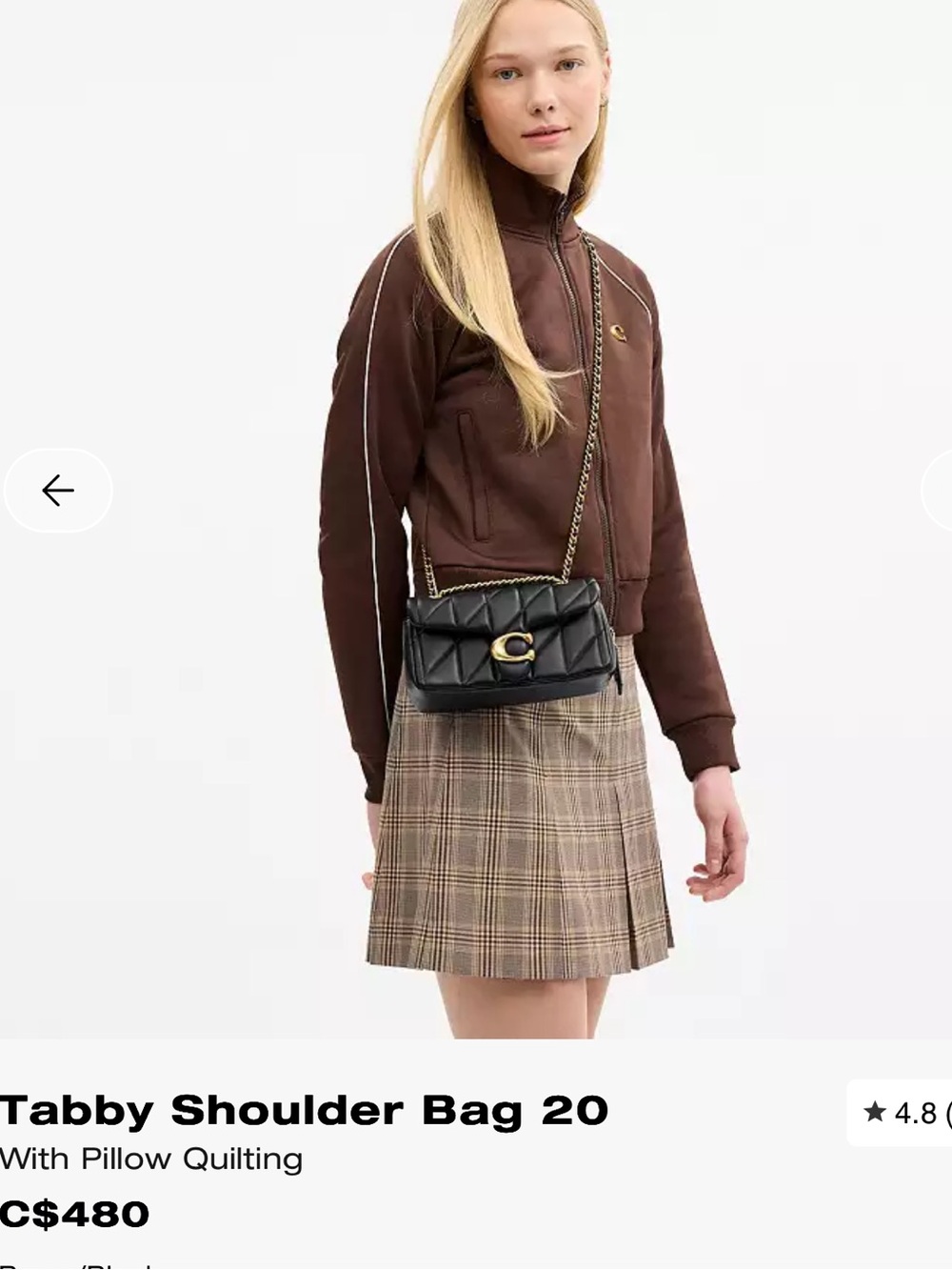 Coach Tabby 20 Quilted Shoulder Bag in Black with Gold Hardware like new.